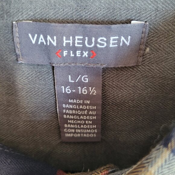 Van Heusen Flex Long Sleeve Men’s Button-Down Shirt (Size: Large) - Picture 3 of 15